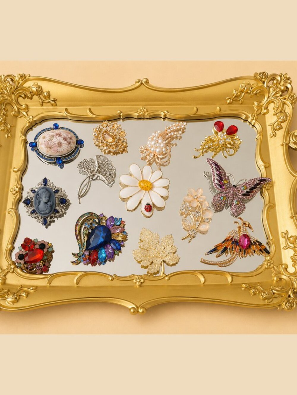 Vintage-Inspired Brooch Collection – Floral, Butterfly & Rhinestone Designs